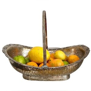 Vintage hammered bread/ fruit basket